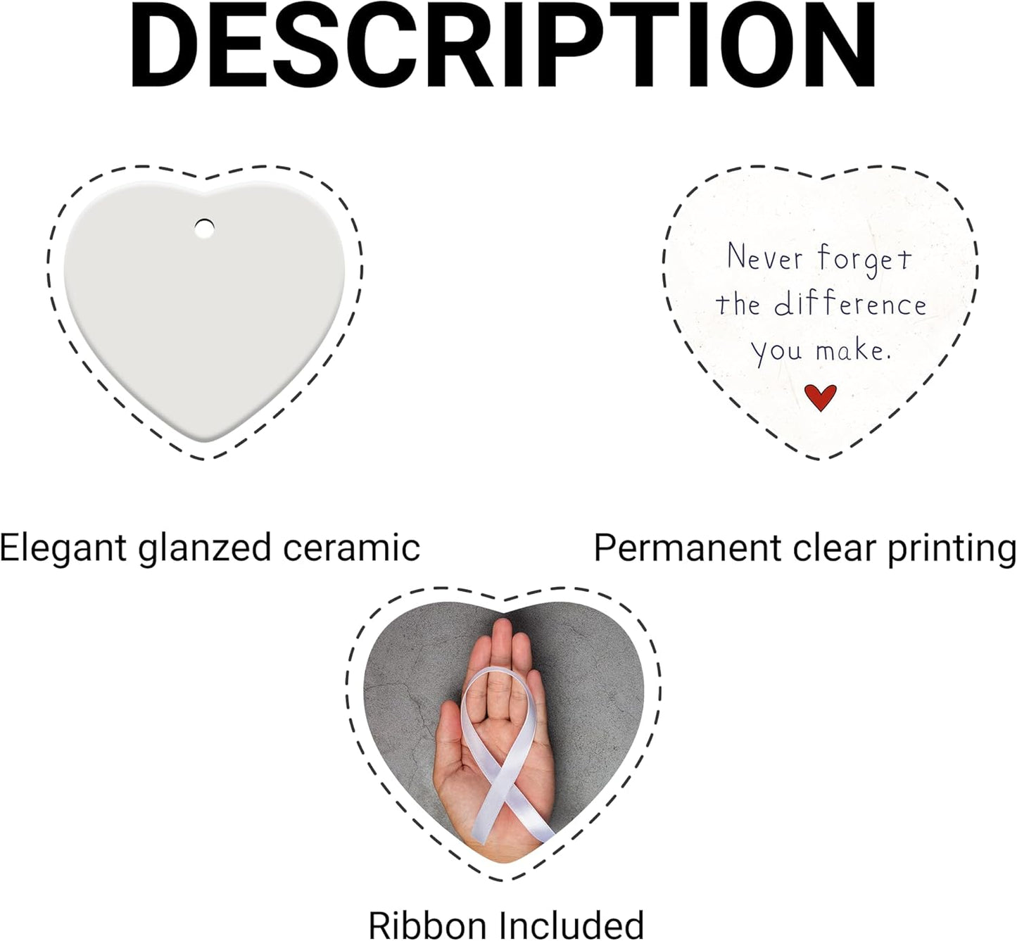 Thank You Gifts for Women, Nurse, Coworkers, Teacher, Retirement Farewell Going Away, Never Forget The Difference You Make Ornament, Christmas Ornaments 2025