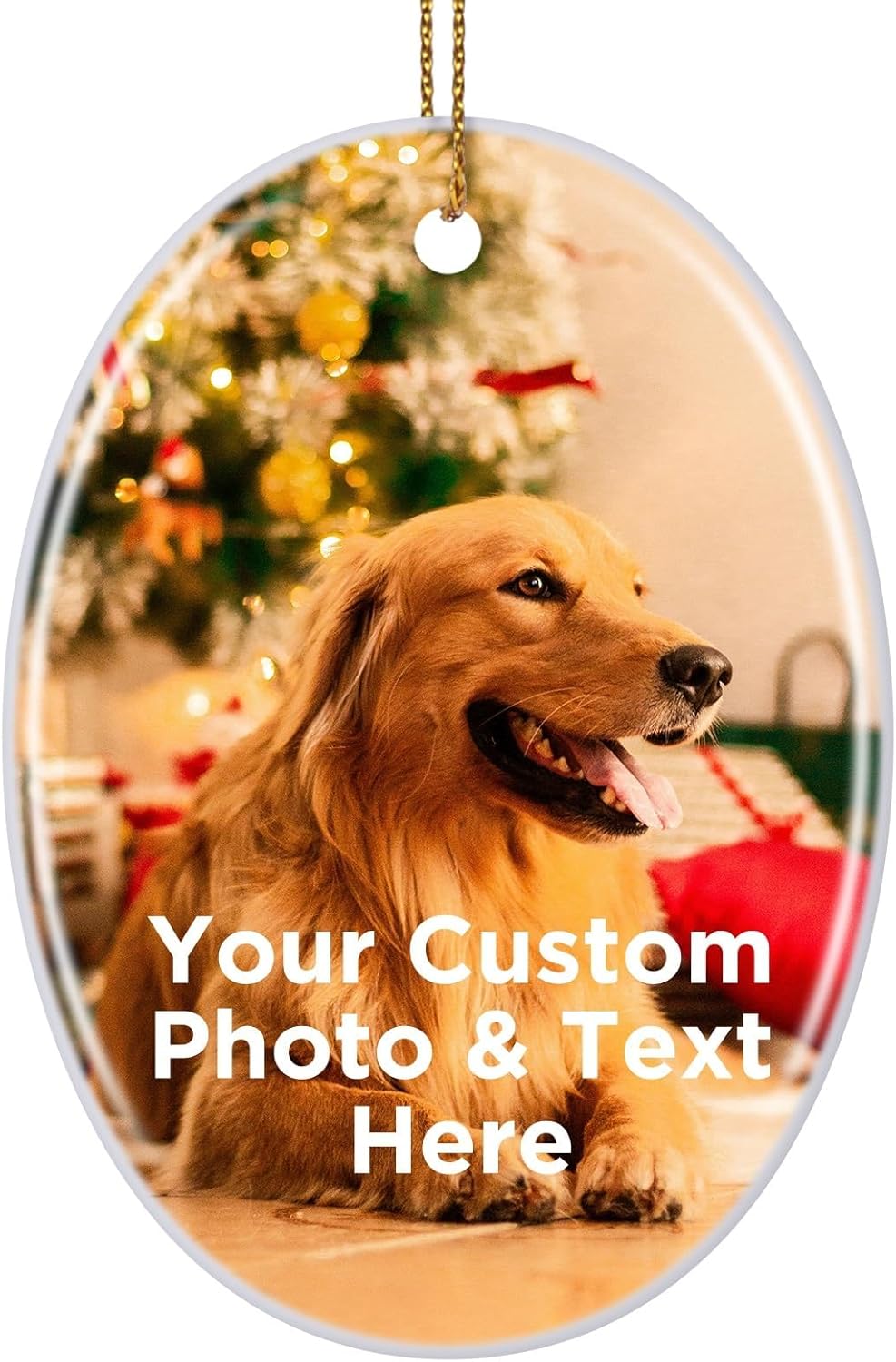 Personalized Christmas Ornaments 2025 Customized with Photo Text Ornament Keepsake Pet First Christmas Ornament Bulk Custom Ceramic Xmas Tree Decorations,Oval