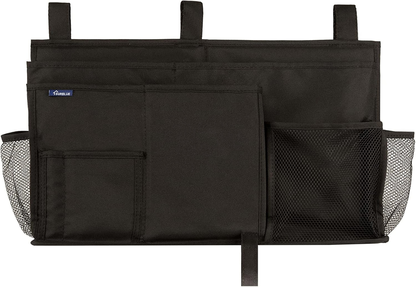 Surblue Caddy Hanging Organizer Bedside Storage Bag for Bunk and Hospital Beds, Black, L