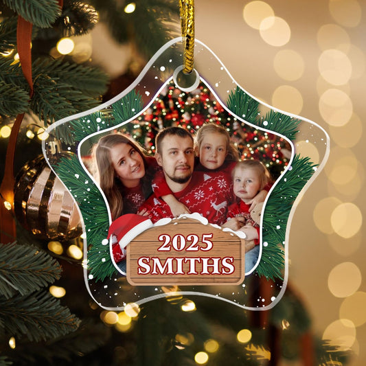 Personalized Crystal Christmas Ornaments with Photo, Custom Christmas Ornament, Decorative Hanging Glass Pendant, Design Own Picture, Gifts for Family, Wedding Gifts for Couples