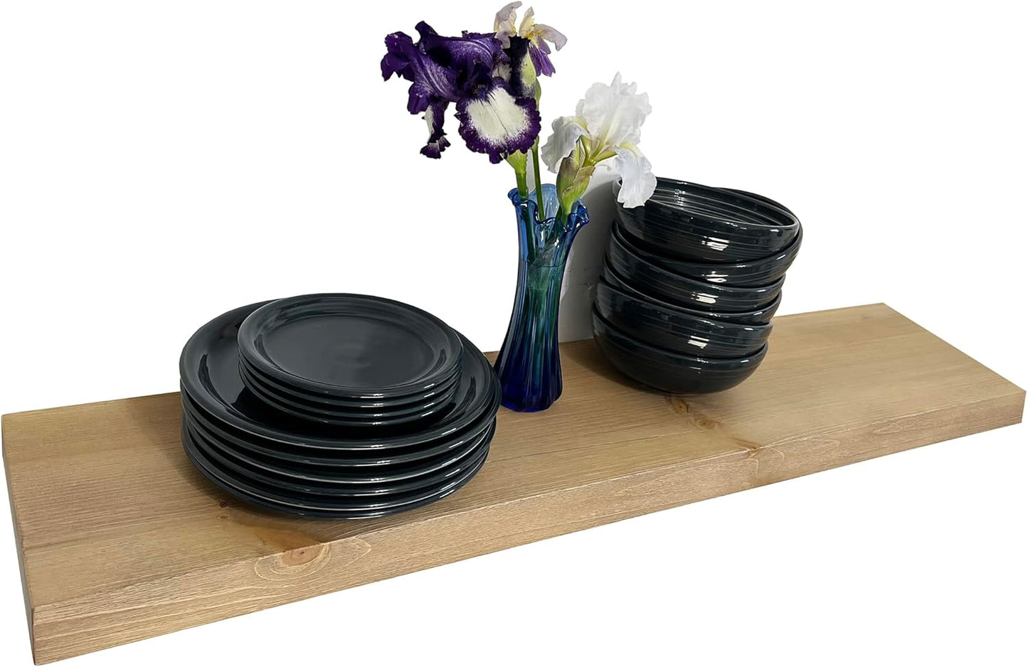 Joel's Antiques - 48 Inch Wooden Floating Shelves for Wall - 48x12x2 in - Made of Natural Wood - Long Heavy Duty Rustic Wall Shelves for Bedroom - Perfect for Living Room, Kitchen - Natural