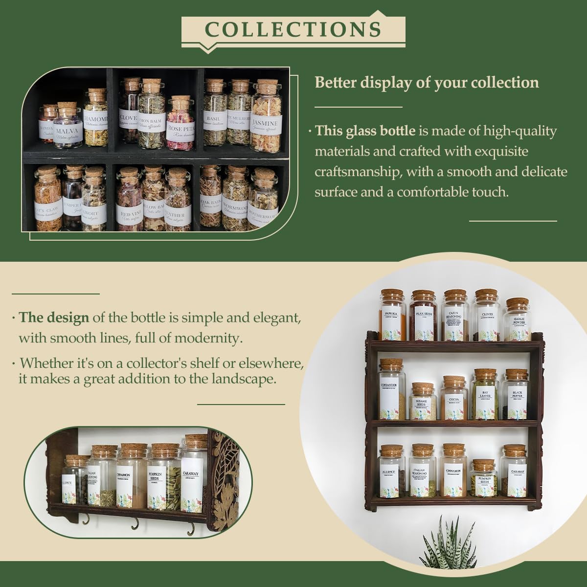 JIUYUE 4 pcs 80 ml Small Glass Bottles with Cork(2.7 oz-1.85x2.75 inch)