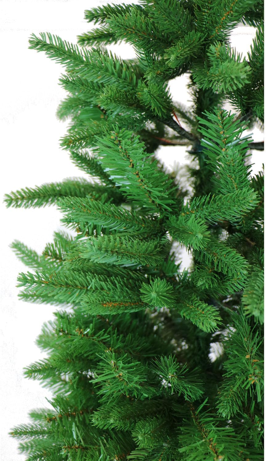 Fraser Hill Farm 9-Feet Unlit Carmel Pine Slim Green Artificial Christmas Tree, Realistic Foliage, Foldable for Easy Storage, Stand Included, Holiday Decor for Home, Office