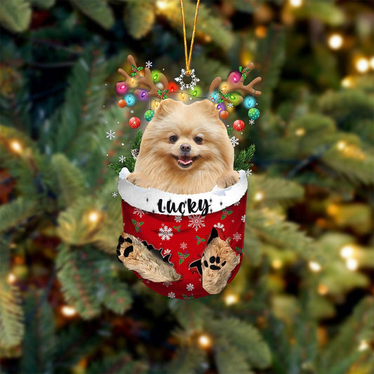Cream Pomeranian Christmas Tree Ornament - Dog Lovers Gift Idea, Xmas Decor for Tree