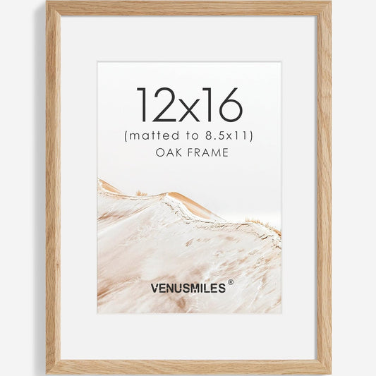 12x16 Picture Frame Natural Solid Oak Photo Frames with 8.5x11 Removable Mat Wall Hanging Large Handcrafted Frame with HD Plexiglass Wall and Tabletop Display Large Poster Frame