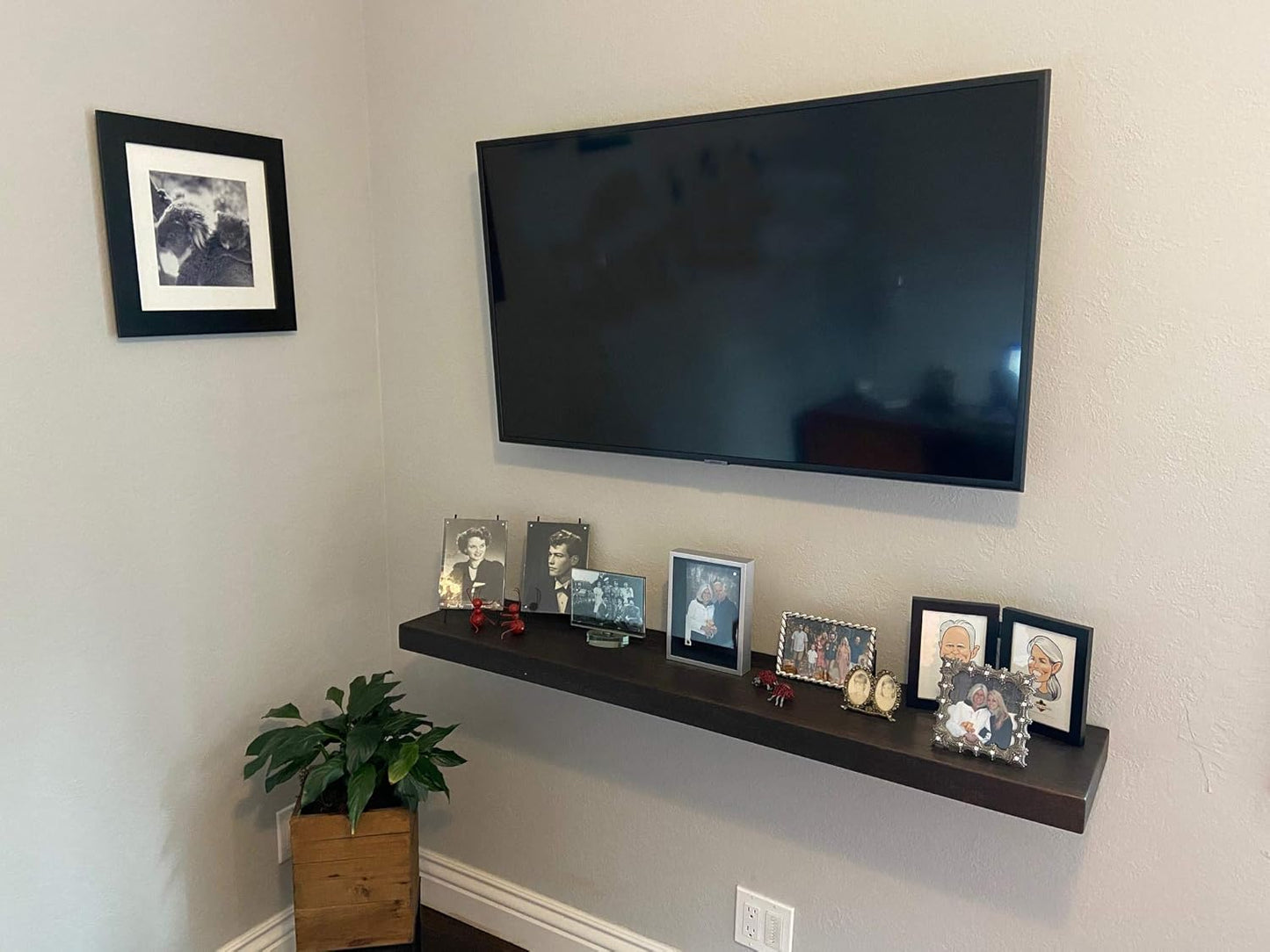 Joel's Antiques 48 Inch Wooden Floating Shelves for Wall - 48x12x2 in - Made of Natural Wood - Long Heavy Duty Rustic Wall Shelves for Bedroom - Perfect for Living Room, Kitchen - Mocha