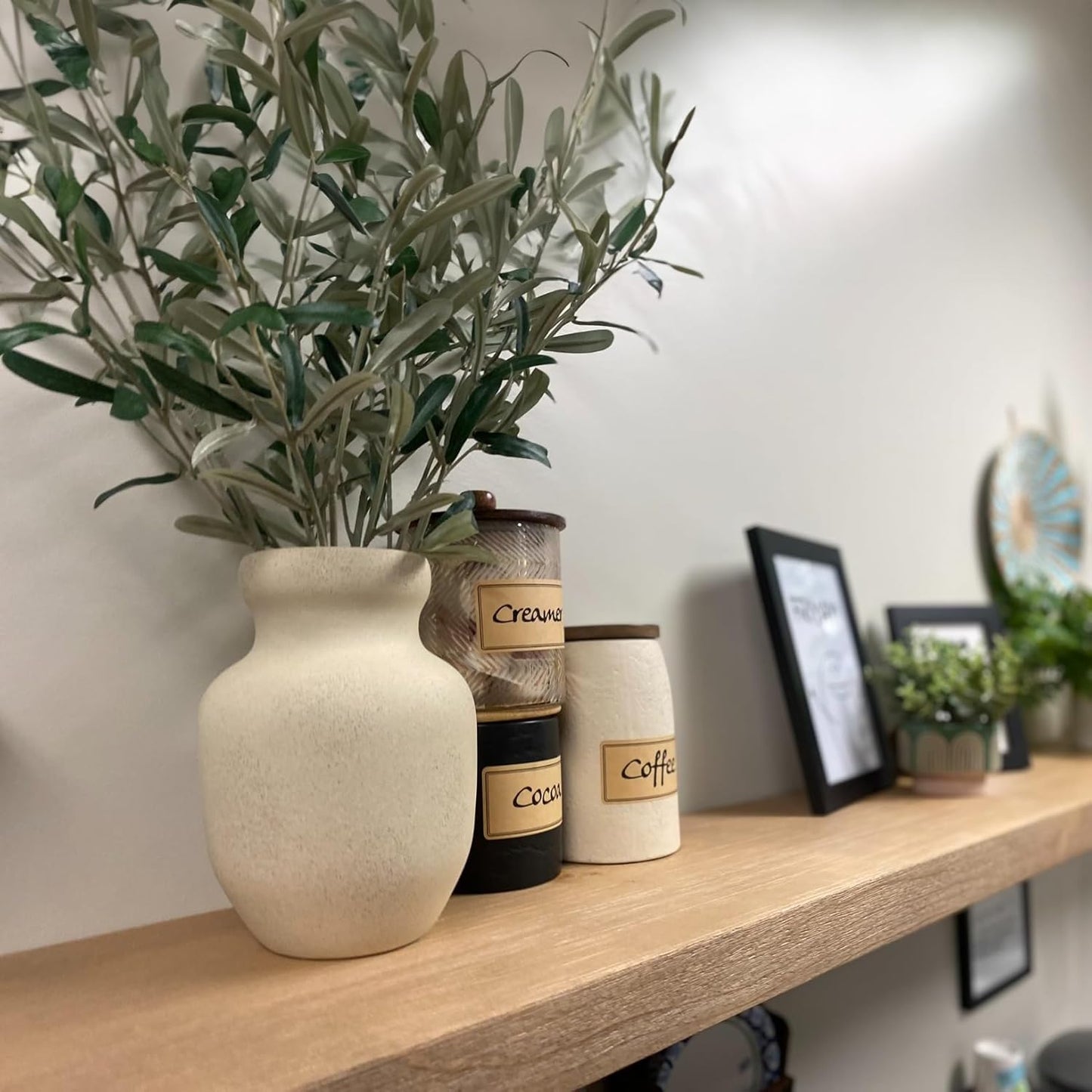 joelsantiques - 48 Inch Wooden Floating Shelves for Wall - 48x8x2 in - Made of Natural Wood - Long Heavy Duty Rustic Wall Shelves for Bedroom - Perfect for Living Room, Kitchen - Natural