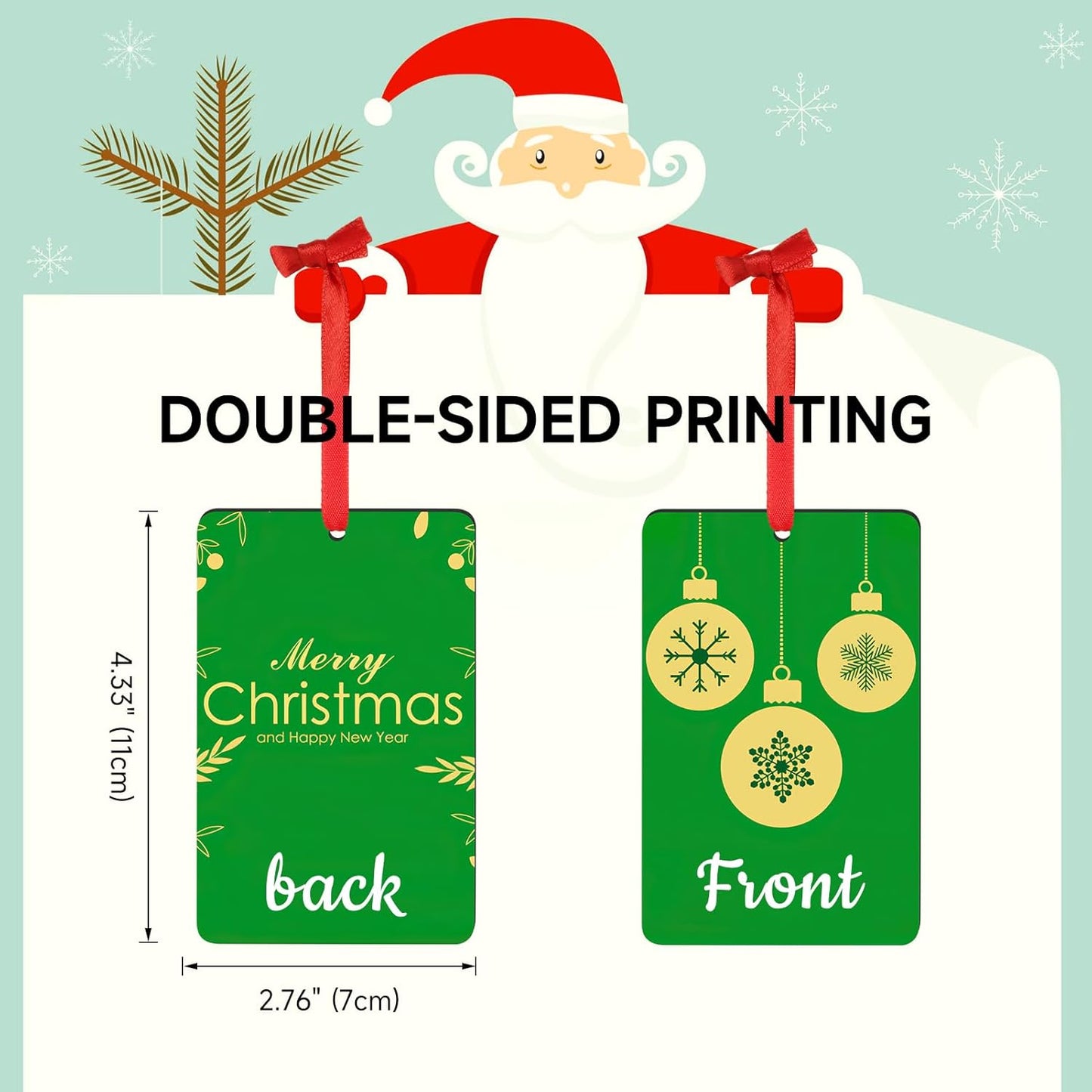 Personalized Christmas Ornaments 2025 Wood Custom Picture Text Hanging Ornament Customized Christmas Tree Decorations Keepsake Gift for Family Couples Xmas Tree Home Decor