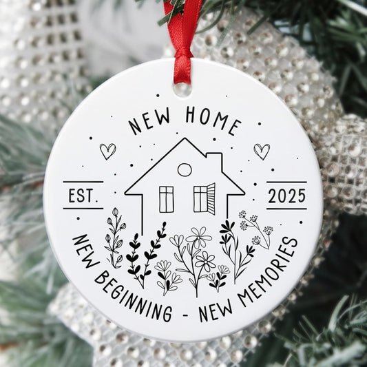 New Home Ornament 2025 - House Warming Gifts - New House Gift Ideas - New Home Christmas Ornament - Gift for New Homeowner, Couple, Women, Men - Ceramic Ornaments