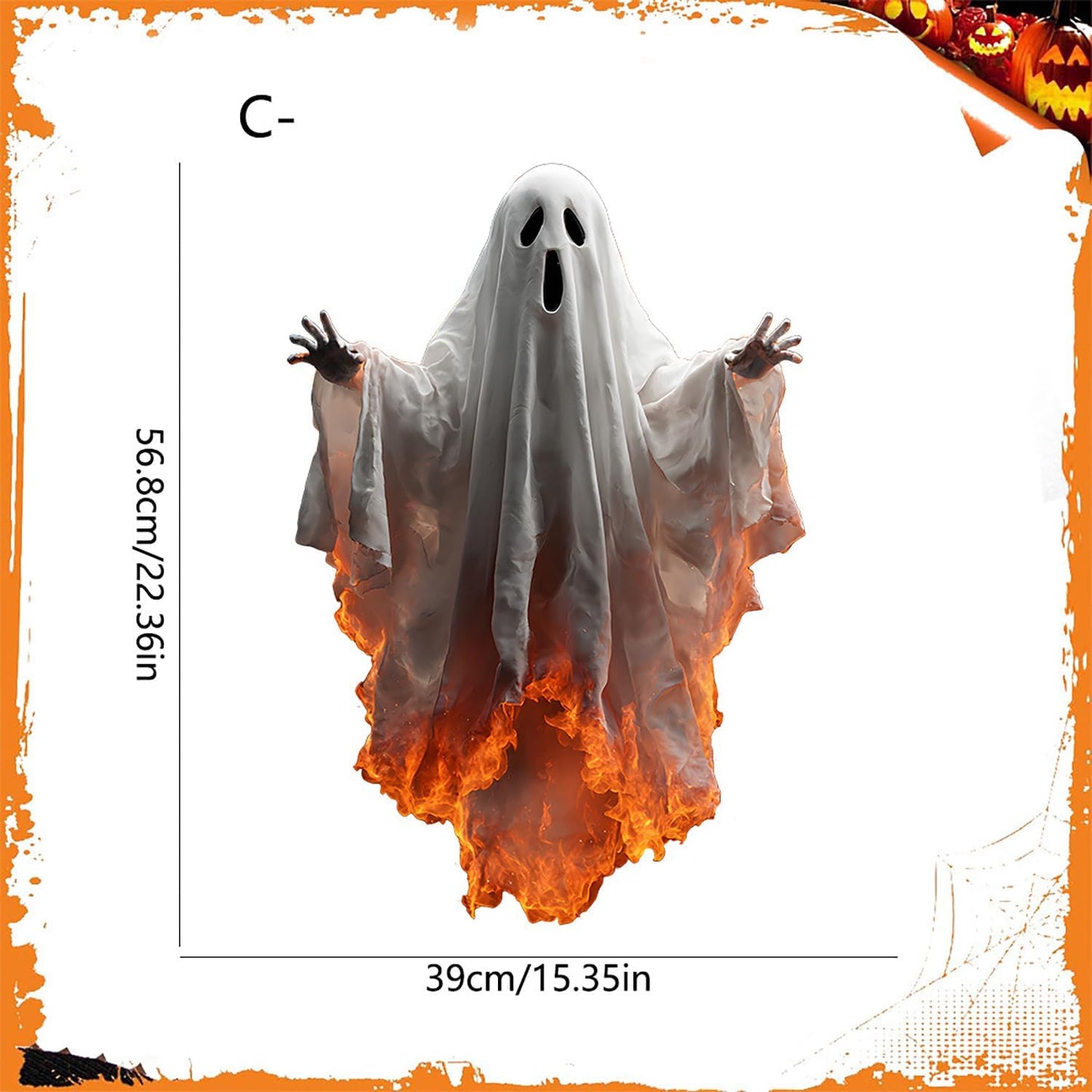 Halloween Window Clings for Glass 1 Sheets Ghost Window Decals Spooky Window Stickers Fire Windows Cling for Halloween Fall Party Supplies Home School Office Glass Decorations