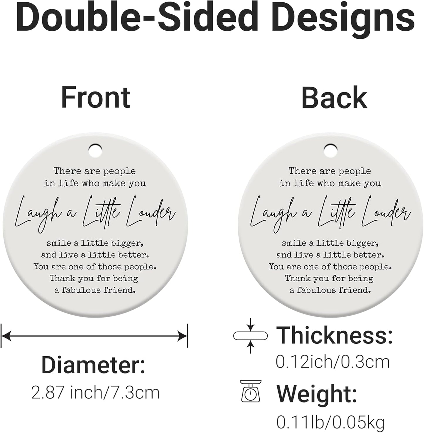 Friendship Gifts for Women, Best Friend, Funny, Work Besties, Sister, Friend Ornaments for Women, Ceramic Christmas Ornaments