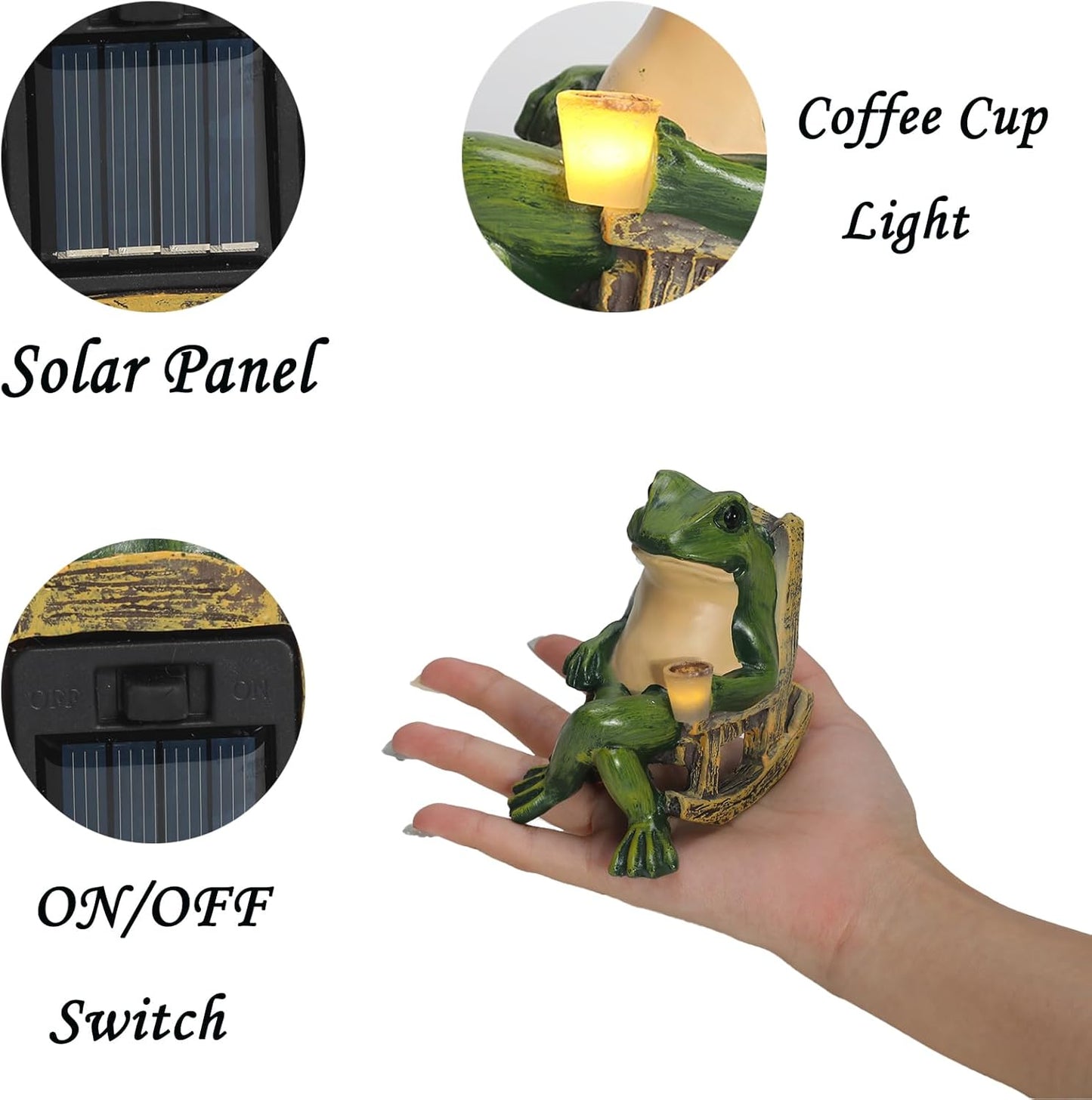 Frog Solar Lights Outdoor Garden Mini Frog Figurines Decor for Patio Yard Lawn Ornament Solar Garden Miniature Frog Decor Gift for Women Mother's Day Birthday Housewarming Gifts