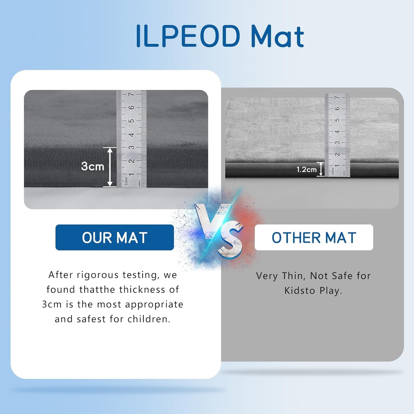 Baby Play Mat 1.2" Thick Memory Foam Nursery Rug Area Rug, 4’11” X 3’28” Yoga Mat Playmat Crawling Mat for Baby,Toddlers, Infants, Kids,Floor Mat Tatami Mat for Living Room with Non-Slip(Grey)