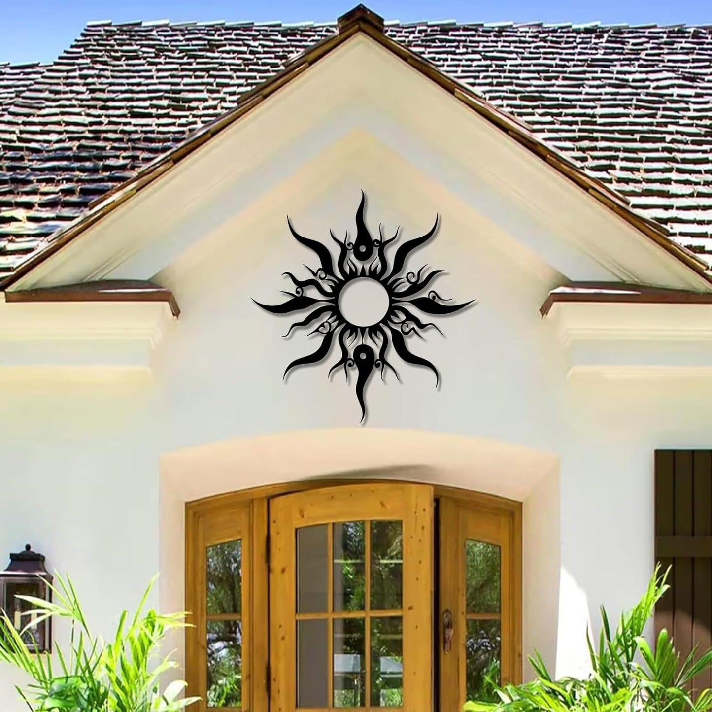 Hotuijxca Metal Wacky Sun Wall Art, Wacky Sun Metal Decor for Livingroom, Bedroom (Gold, 28"x27"/70x67cm, metal wall art)