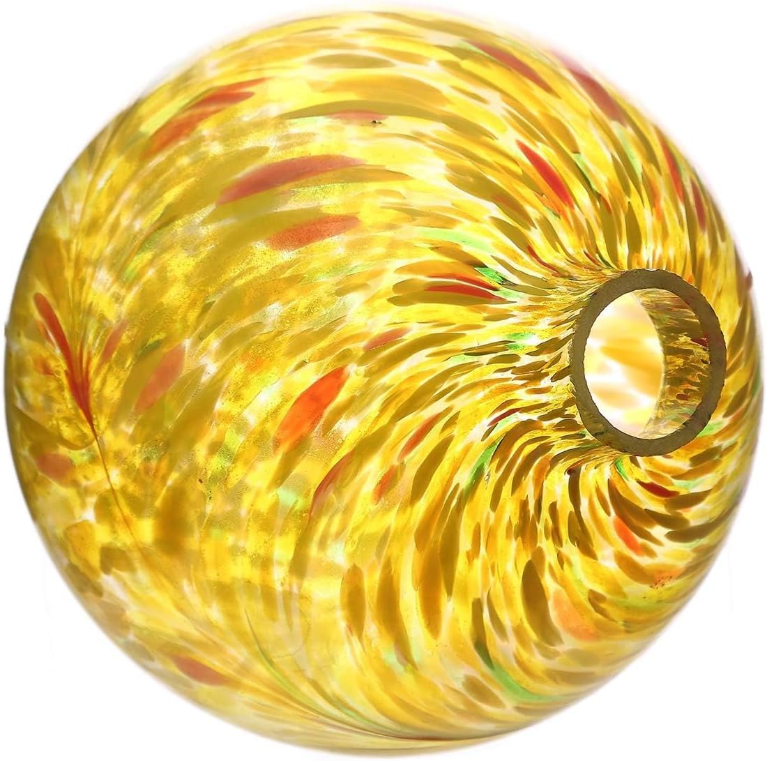 Gazing Ball 10 inch Colorful Glass Gazing Ball for Garden Decor, Indoor Outdoor Glass Gazing Globe Yard Decoration, Yellow