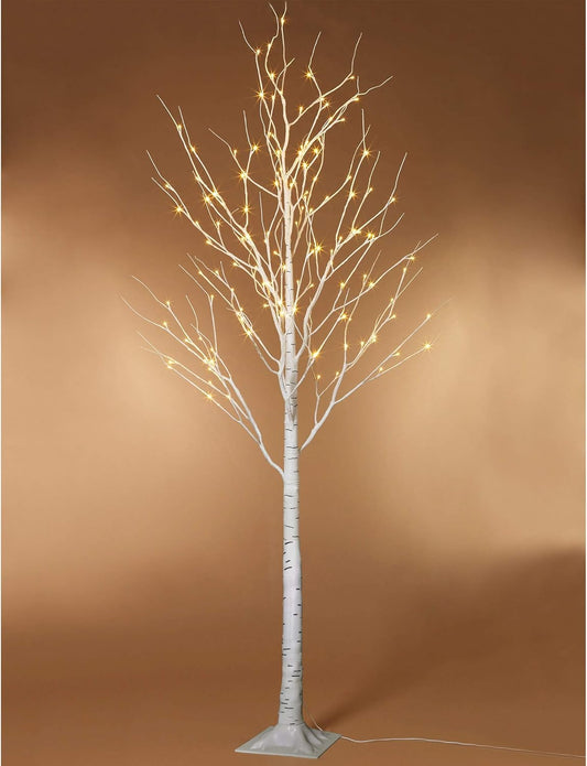 Twinkle Star Lighted Birch Tree 6 Feet 96 LED for Home Wedding Festival Party Christmas Decoration