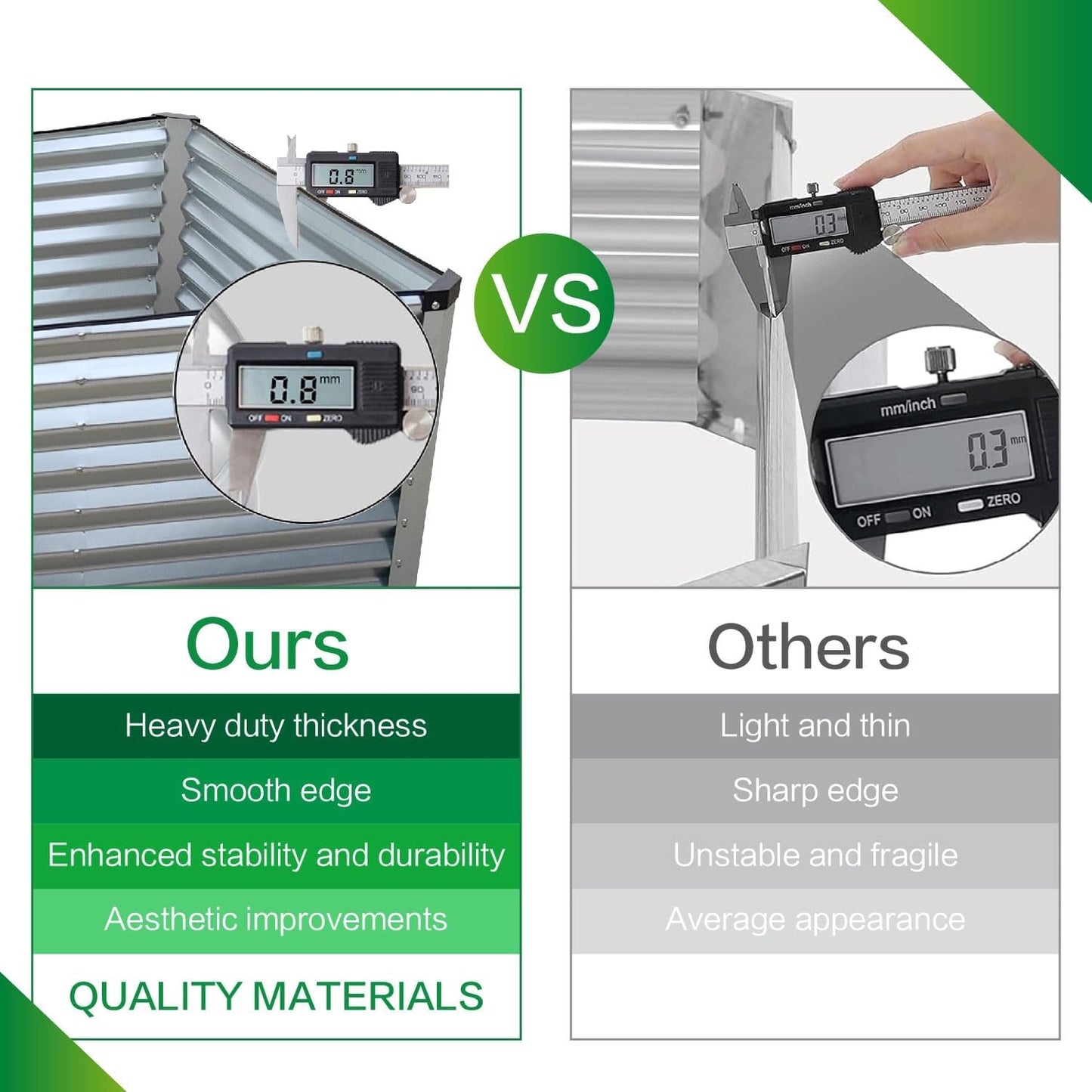 GARDMAX 8x4x2FT Galvanized Raised Garden Bed Kit, Metal Planter Boxes Outdoor with Easy Assembly, Large Garden Bed for Vegetables, Fruits, Flower, Herbs Rectangle Silver