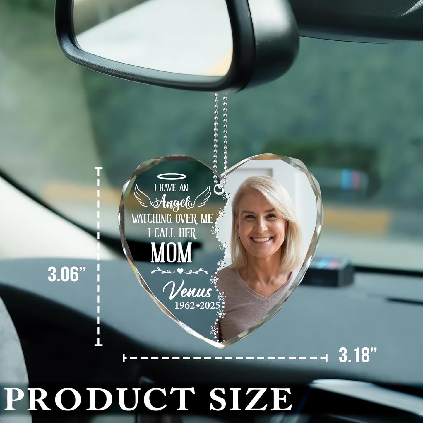 2025 Personalized Memorial Hanging Glass Ornament - Christmas, Birthday, for Loss of Mom or Loved One - Custom Photo in Loving Memory Keepsake Decoration