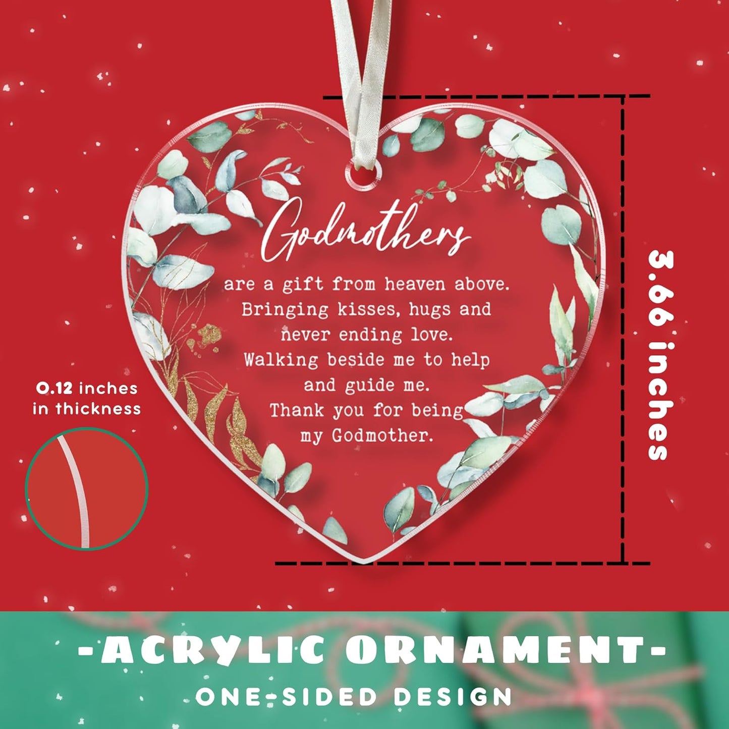Godmother Christmas Ornament - Godmother Gifts - Acrylic Xmas Ornament