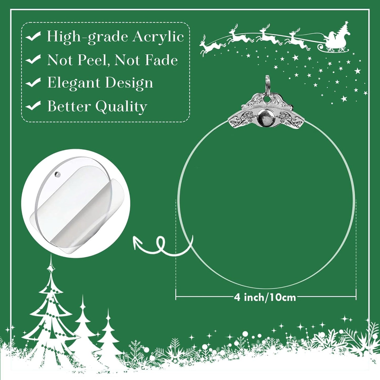 Nativity Ornaments, Stained Glass Effections, Nativity Scene 4 Inch Acrylic Ornament Art, White Elephant Gifts, Nativity Christmas Ornaments, Christmas Decor (Suncatcher Nativity)