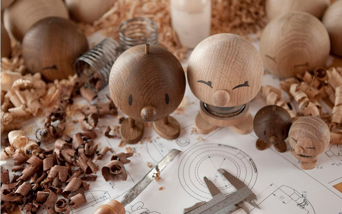 Hoptimist Bimble Whimsical Elegance in a Playful Figure, Adding Joyful Character to Your Space Scandinavian Design - Large Oak, 4.72 x 5.91 x 4.33 inches