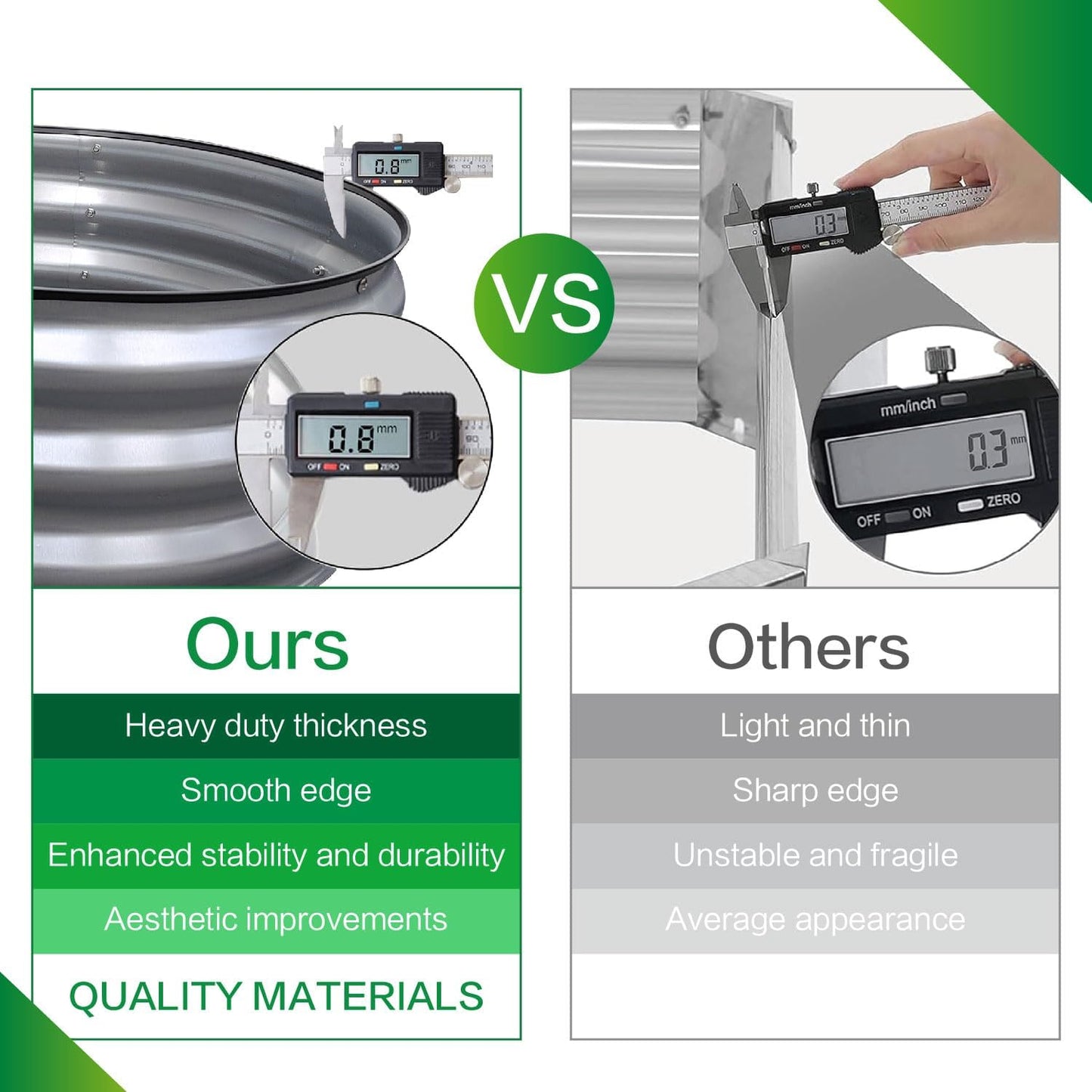 GARDMAX 2 Pack 2x2x1FT Galvanized Round Raised Garden Bed Kit, Metal Planter Boxes Outdoor with Easy Assembly, Large Garden Bed for Vegetables, Fruits, Flower, Herbs Silver