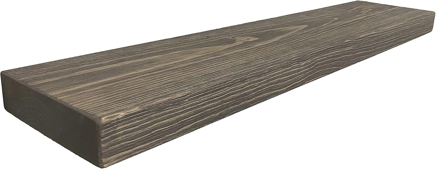 joelsantiques 72 Inch Wooden Floating Shelves for Wall - 72x6x2 in - Made of Natural Wood - Long Heavy Duty Rustic Wall Shelves for Bedroom - Perfect for Living Room, Kitchen - Gray