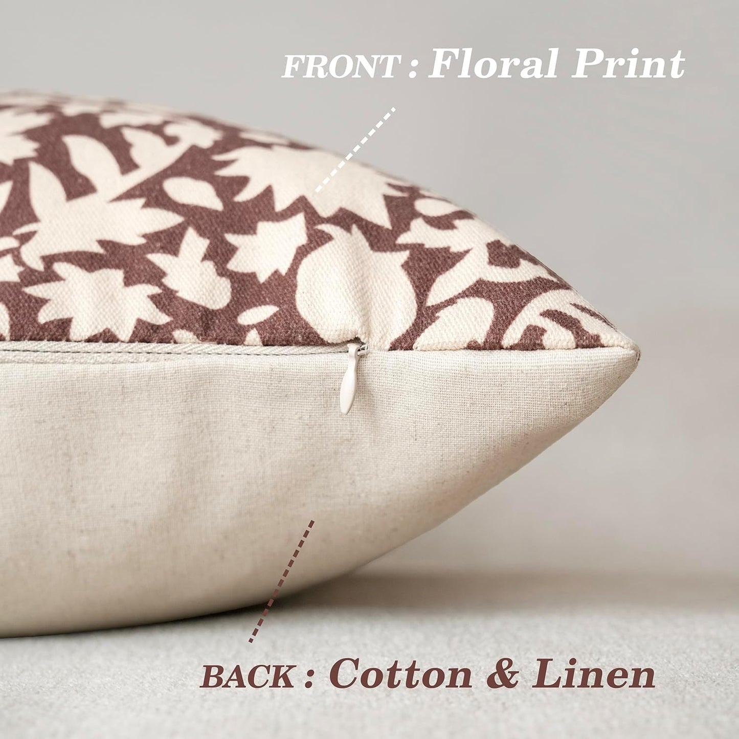 Foindtower Set of 2 Decorative Neutral Floral Throw Pillow Covers Accent Farmhouse Cushion Covers Boho Vintage Pillowcase for Couch Sofa Bedroom Living Room Home Decor Outdoor,22×22 Inch,Wine Red