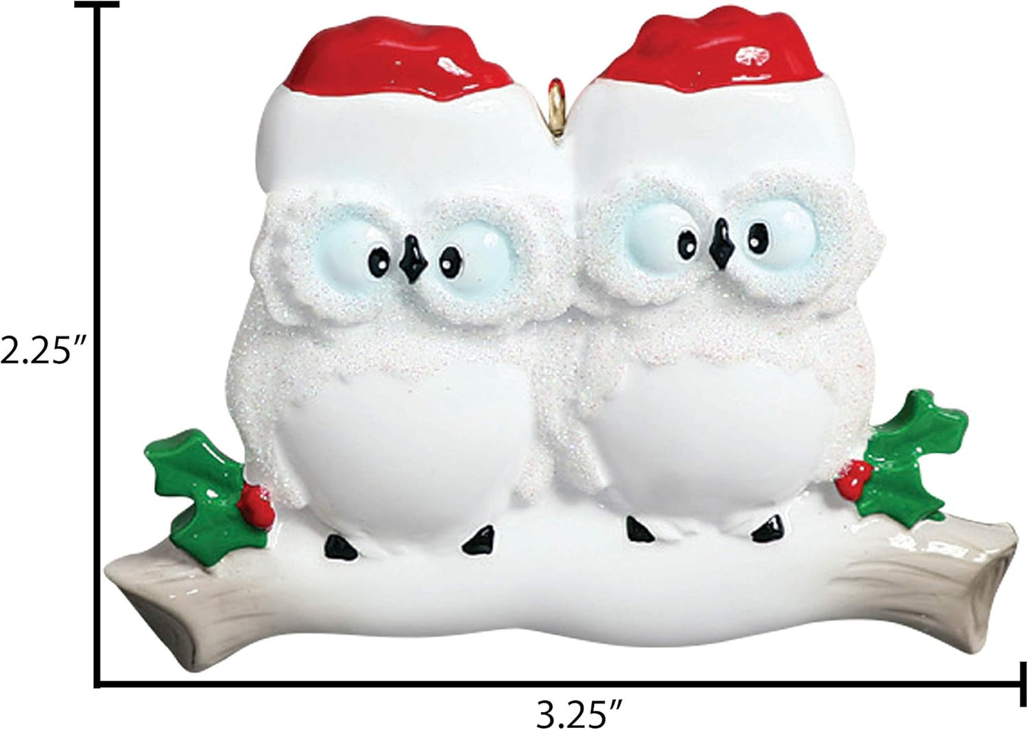 3D Personalized Our First Christmas Ornament 2025 | Custom Owl Couple Ornaments Winter White Owls Couples Ornament 2025 Family of 2 Unique for a Couple Ornaments Couples Unique Gifts