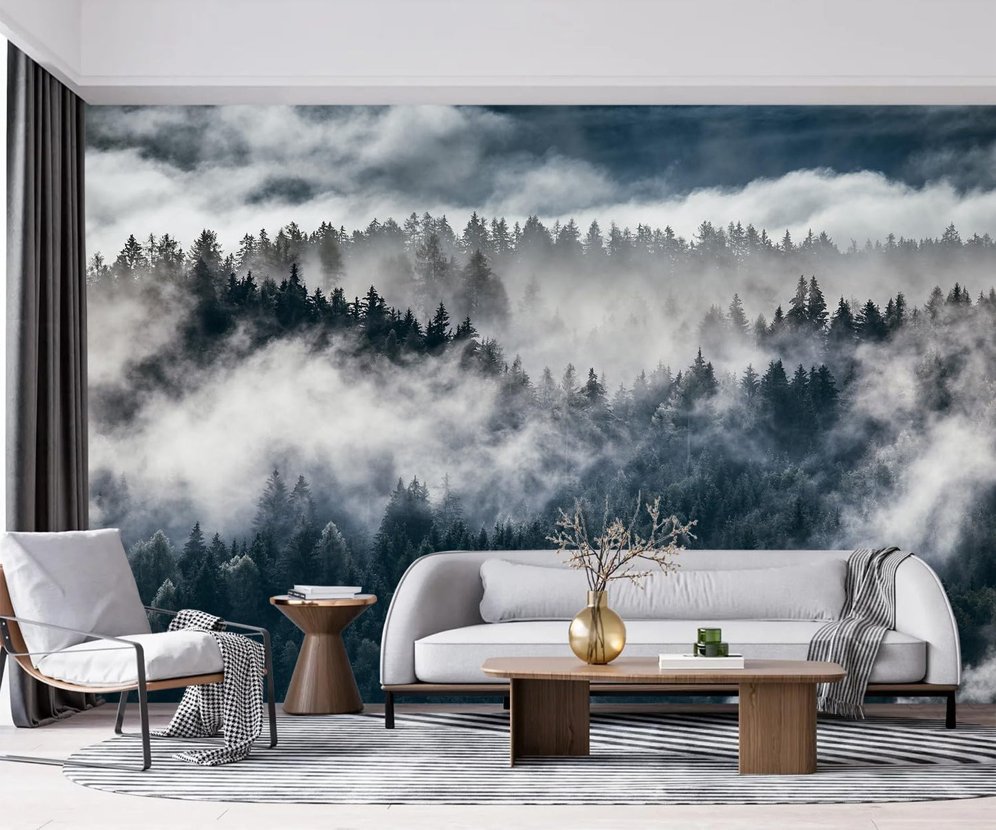 -Misty Forest Bedroom Wallpaper XT20 M 140" x 91"