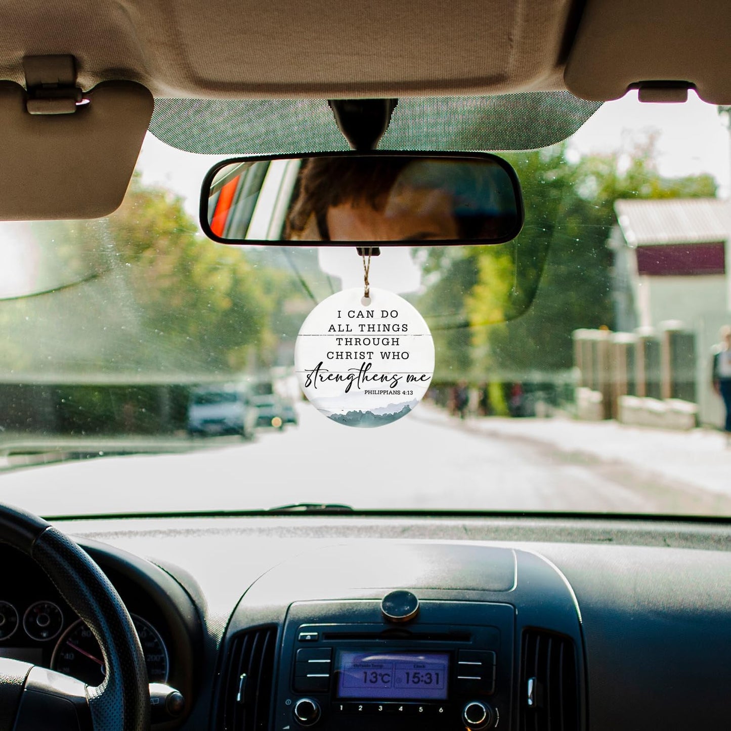 Christian Ornaments, I Can Do All Things Scripture Religious Ceramic Ornament Keepsake Decorations, Inspirational Christian Gifts for Women Teen Girls