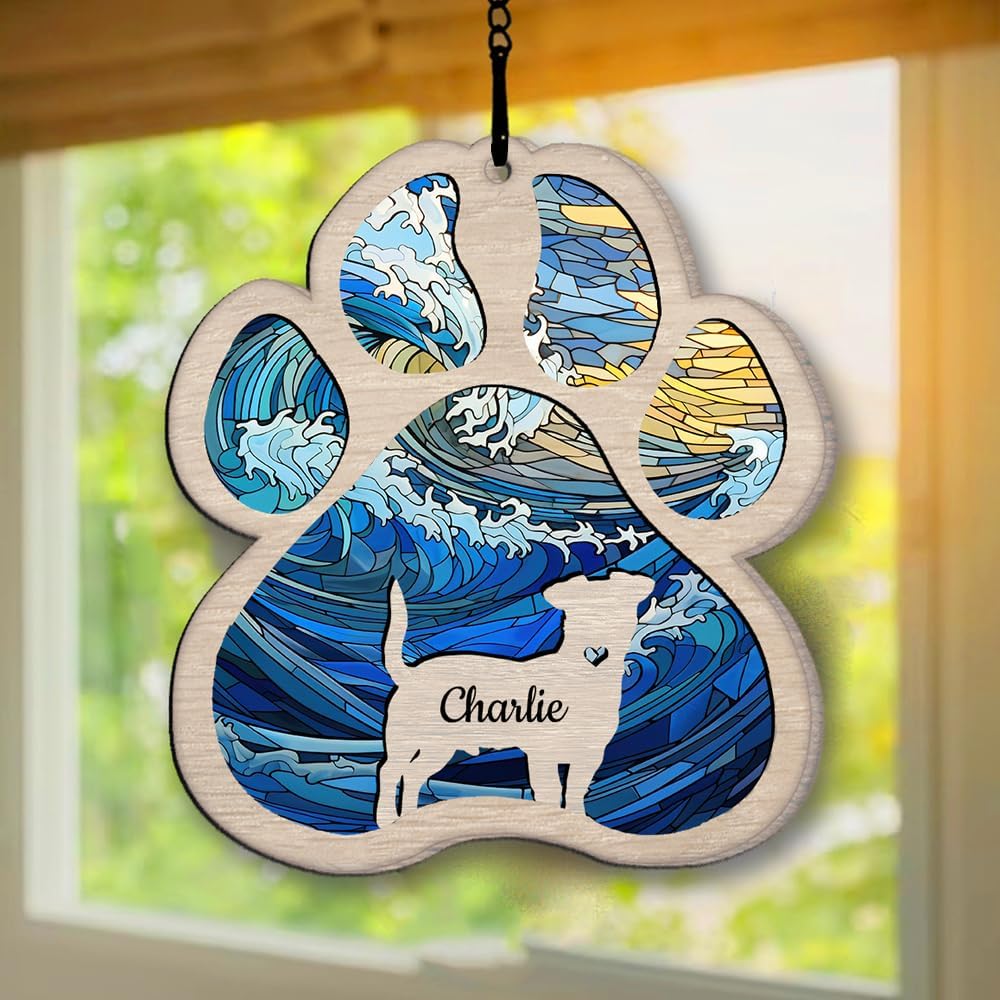 Personalized Golden Retriever Suncatcher Dog Memorial Gifts, Custom Golden Retriever Ornament Christmas Tree, Pet Remembrance Gift, Loss of Dog Sympathy Gift, Pet Loss Suncatcher