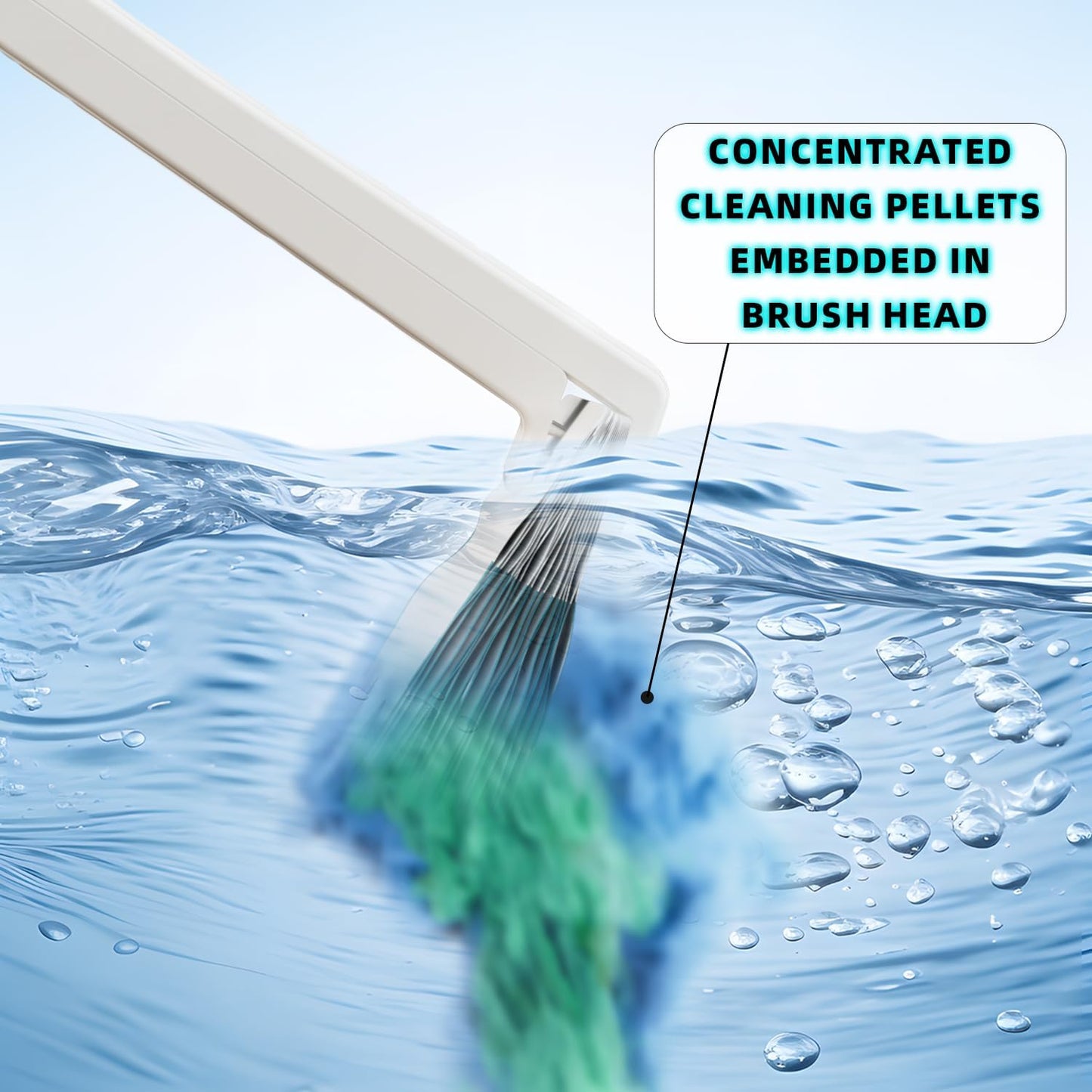 Disposable Toilet Brush with Replaceable Heads, Wall-Mounted Holder, Hygienic Bathroom Cleaning Tool (WhiteToilet Brush + 8 Refills)