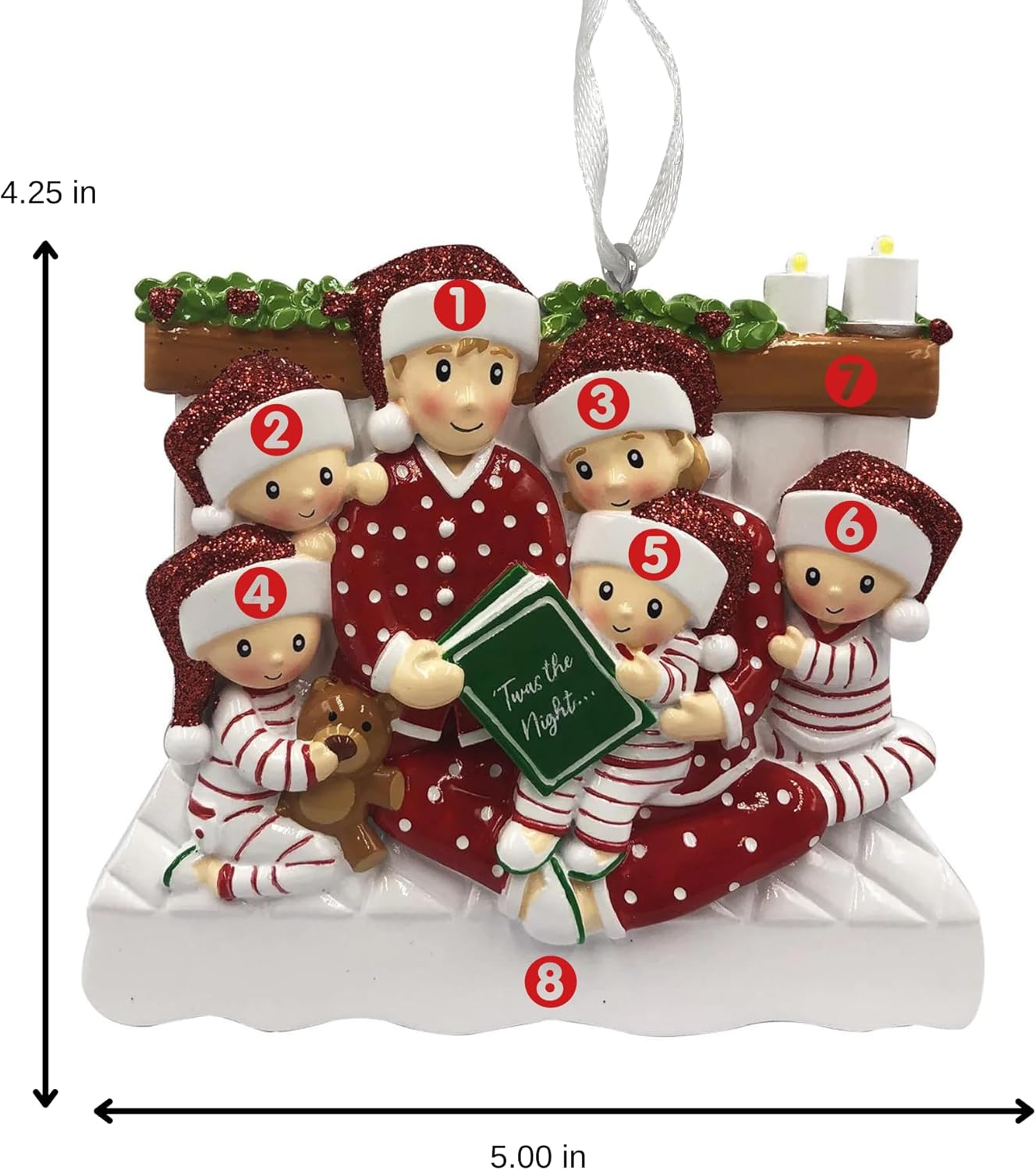 2025 Family Christmas Ornament – Personalized Ornament for Families – Custom Family Ornament – Holiday Tree Decoration Keepsake Gift (Family of 6)