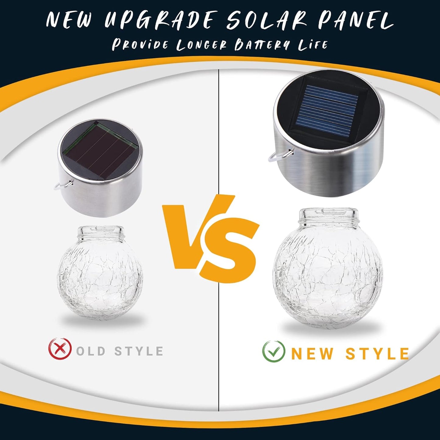 GIGALUMI 16 Pack Solar Hanging Lights for Christmas Decoration - Cracked Glass Solar Lights Outdoor Waterproof for Garden, Yard, Fence, Tree (Color Changing)