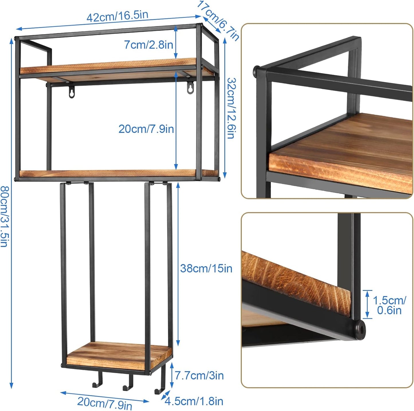 Towel Rack Wall Mounted - Space-Saving Design for Small Bathrooms - Versatile Organizer for Towels, Blankets, and More - Ideal for RVs and Hotels