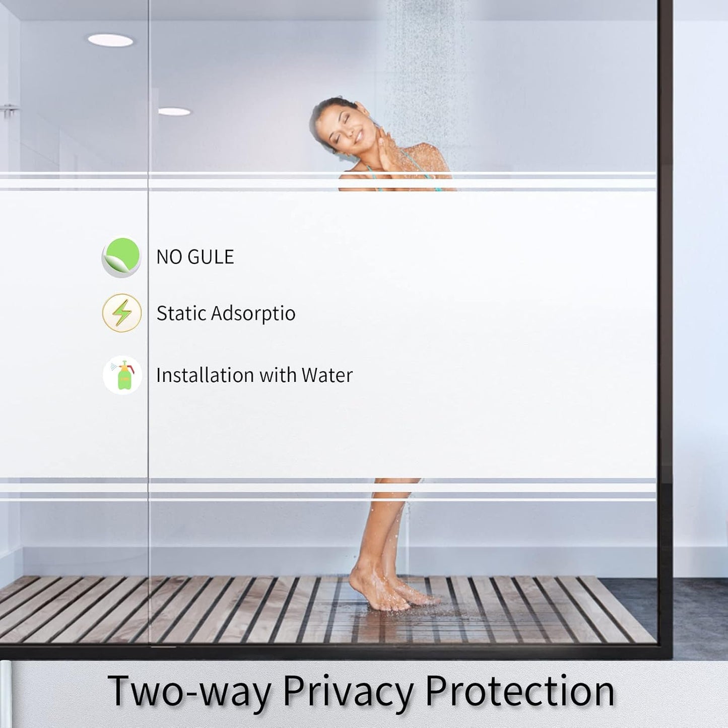 Frosted Glass Window Film with Tools,Reusable Window Privacy Film,Static Clings Window Film Kit for Home Bathroom and Office. (White, 35.4Inch×157.4Inch)