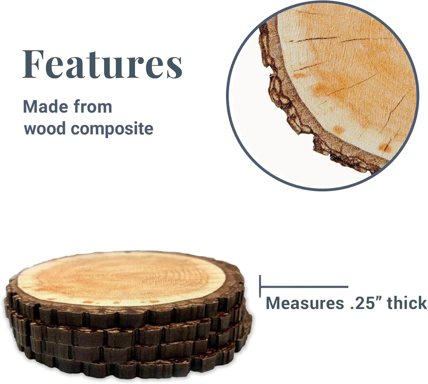 Let's Make Memories Personalized Christmas Ornament - 2025 Christmas Ornament - Photo Only - Round - Rustic Wood