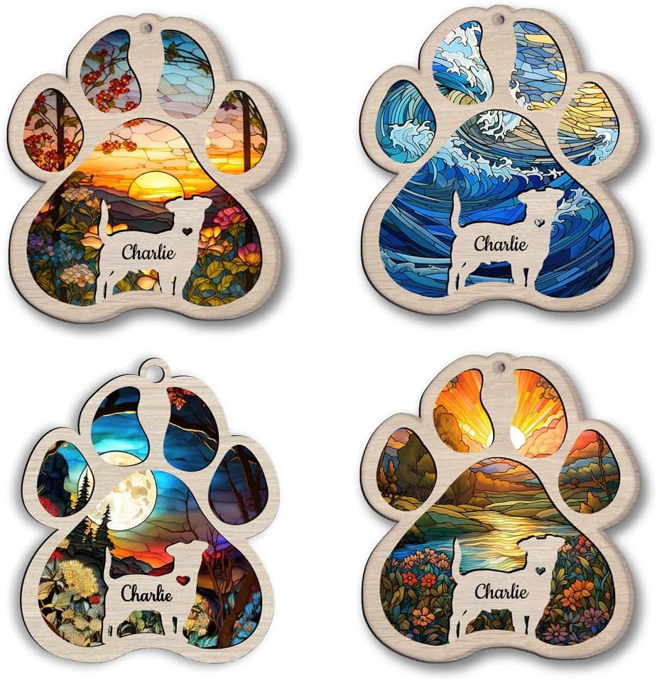 Personalized Basset Hound Suncatcher Dog Memorial Gifts, Custom Basset Hound Ornament Christmas Tree, Pet Remembrance Gift, Loss of Dog Sympathy Gift, Pets Memorial Ornament, Pet Loss Suncatcher