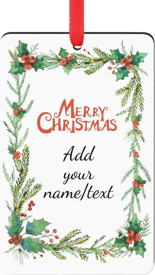 Personalized Christmas Ornaments 2025 Wood Custom Photo Picture Text Christmas Ornament Personalized Ornament Christmas Xmas Tree Decorations for Kids Couples Family Friends