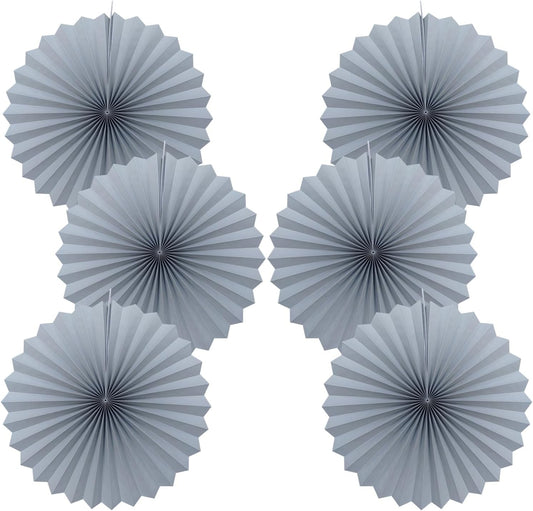 Gray Party Decorations,Wedding Decorations for Party Events Accessories,Anniversary Decorations,Birthday Decorations for Men,16in Hanging Paper Fans 30 Color DIY Set(Gray)