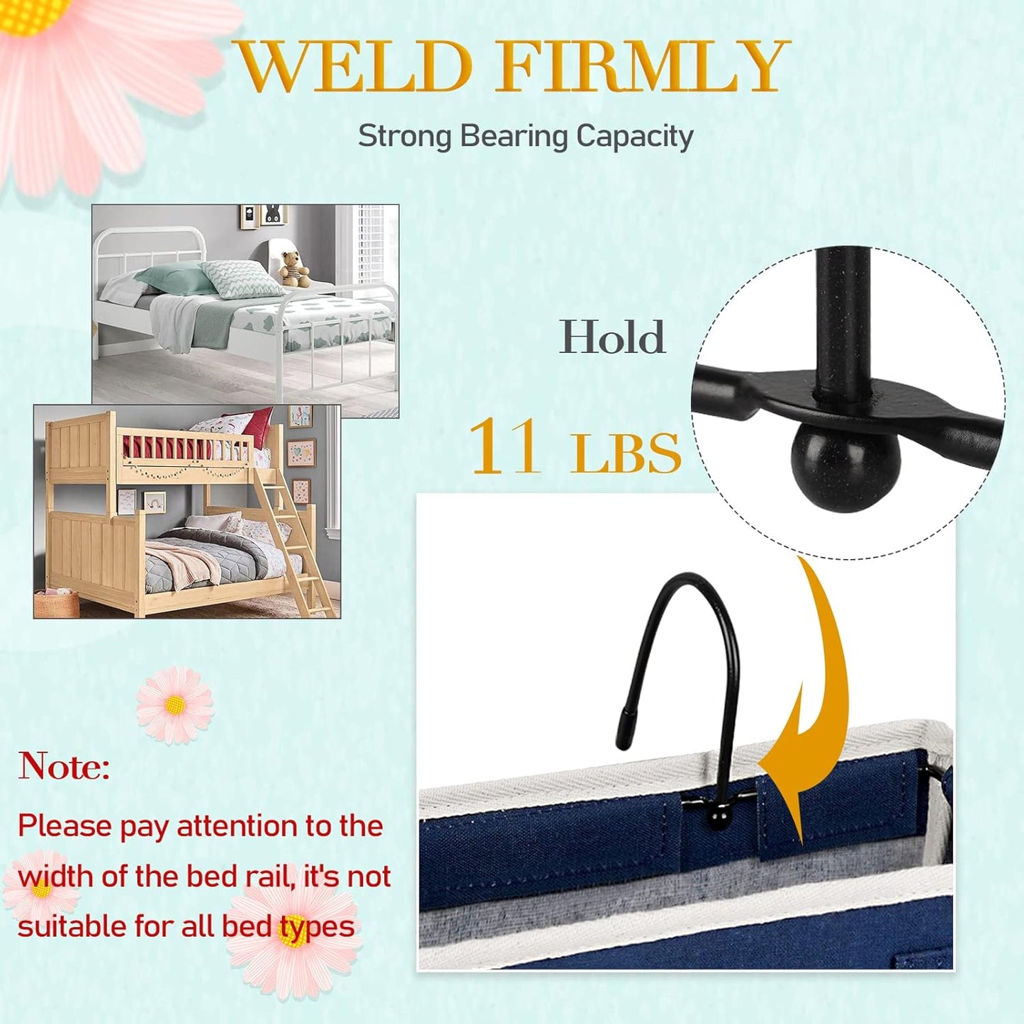 Bedside Storage Caddy/Bedside Hanging Storage Bag for Headboards Bunk Beds Dorm Rooms Book Phone Magazine Holder (2PC Navy Blue)