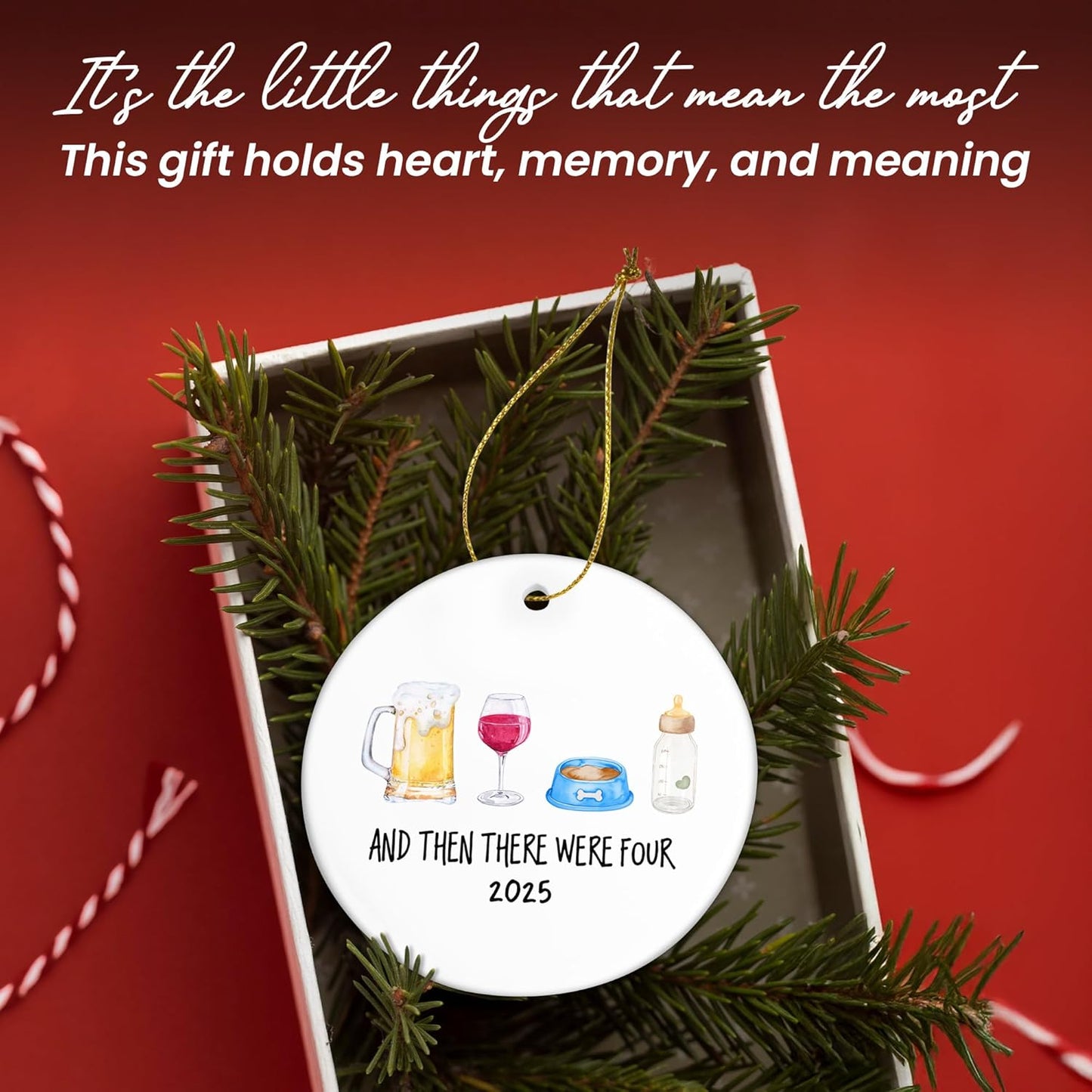 OASSIE New Mom Gifts for Women - Ceramic Christmas Ornaments 2025 - New Baby Gift Ideas, New Parents Gifts for Couples Dog Parents, Pregnancy Announcement, Baby Announcement Christmas Decorations