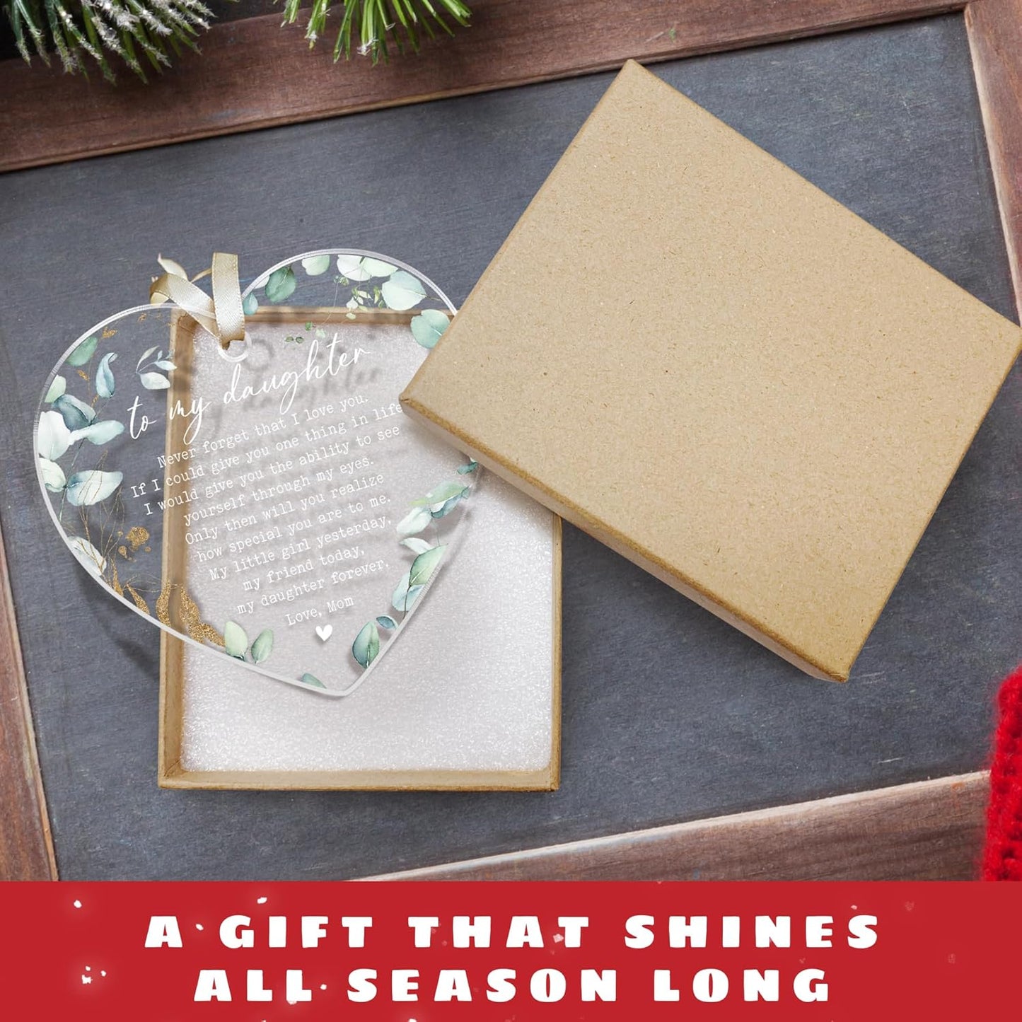 Daughter Christmas Ornaments 2025 - Daughter Christmas Ornaments - Gifts for Daughters from Mom - Acrylic Ornament 2025