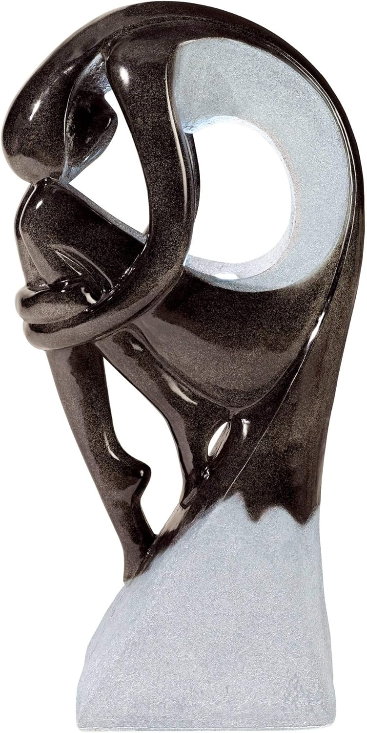 Graceful Form 43" High Large Modern Zen Indoor Outdoor Decor Resin Floor Fountain with Light LED Tall Standing Water Feature for Outside Garden Patio Yard Backyard Porch Deck - John Timberland