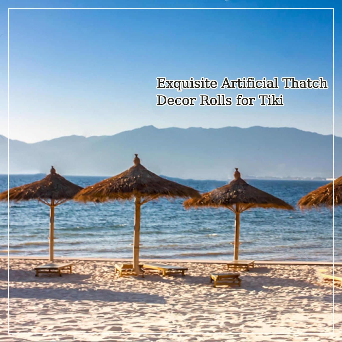 Premium Mexican Style Artificial Palm Thatch Roof Rolls. 5 Lengths, 2 Colors. Waterproof. Easy Install. Ideal for Tiki Bars, Parties, Gardens & Fences (20ft x 16in - Palm Color Thatch)