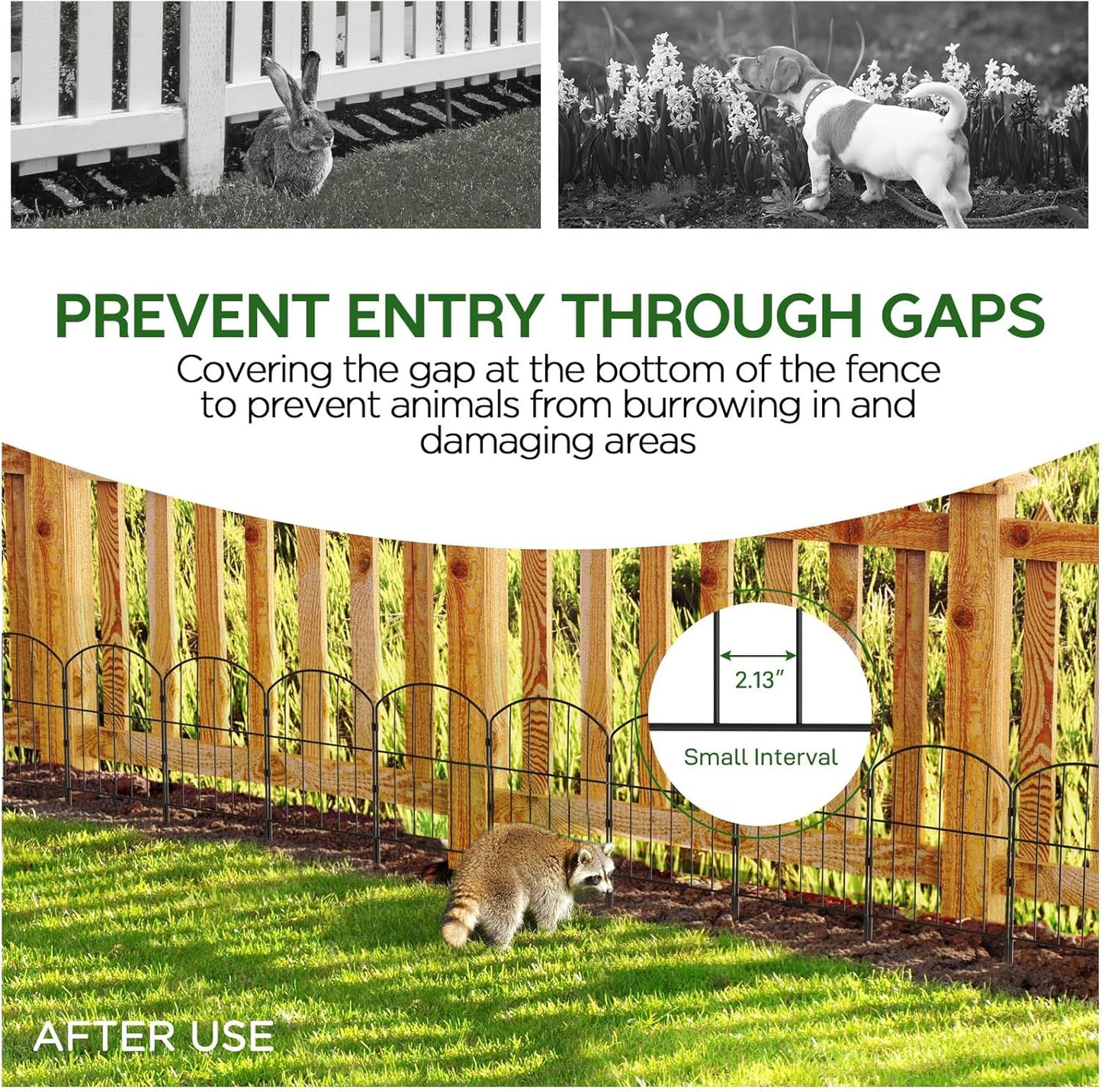 Goovilla Garden Fence, Total 27ft(L) x 24in(H) Garden Fencing Animal Barrier, 25 Pcs Rustproof Metal Fence Panels, Black No Dig Fence, Decorative Garden Fences and Borders for Dogs, Flower Bed, Patio