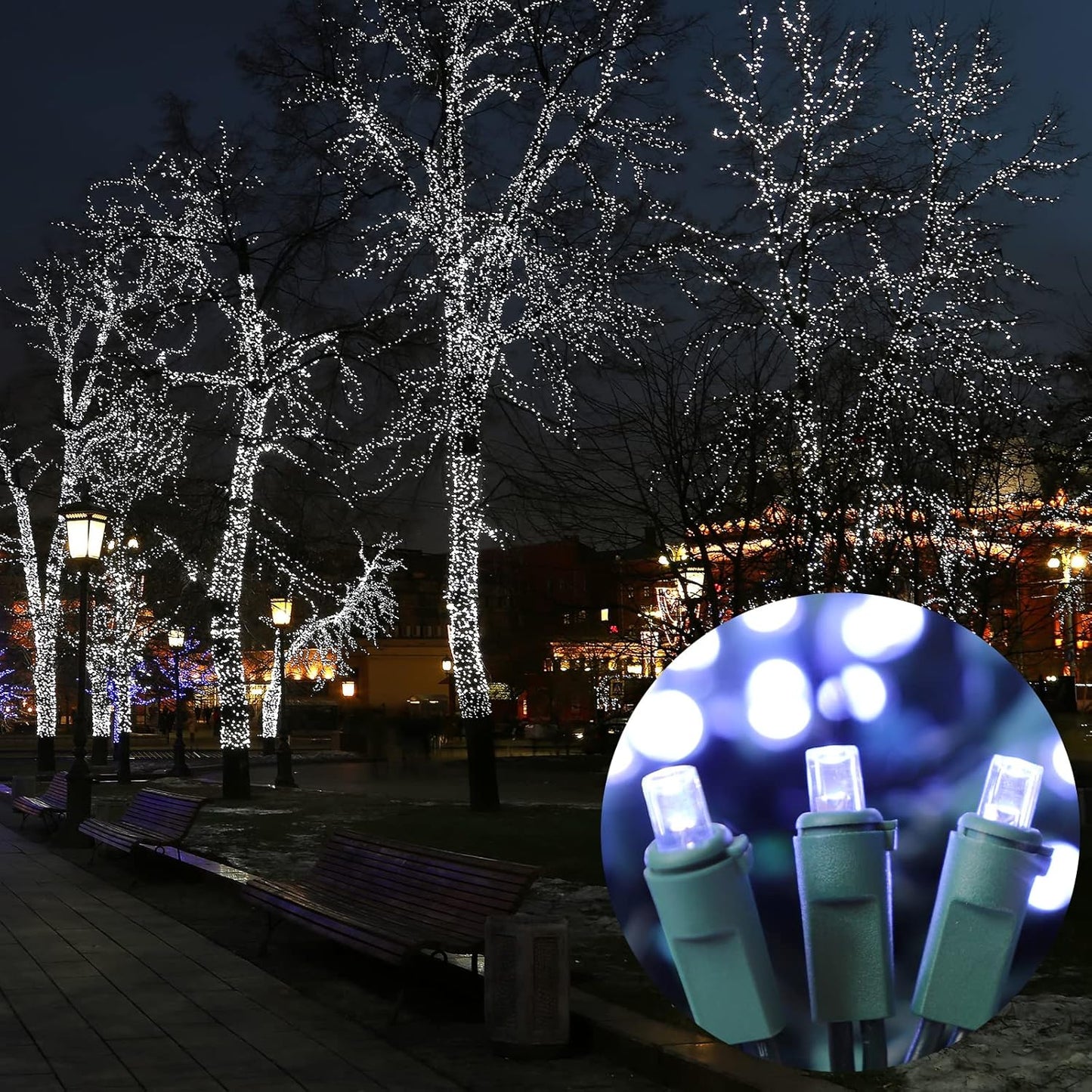 100 Count Cool White -String Lights - 21.6FT LED Christmas Lights, Mini led Lights for Indoor Outdoor Home Holiday Party Wedding Independence Day Decoration