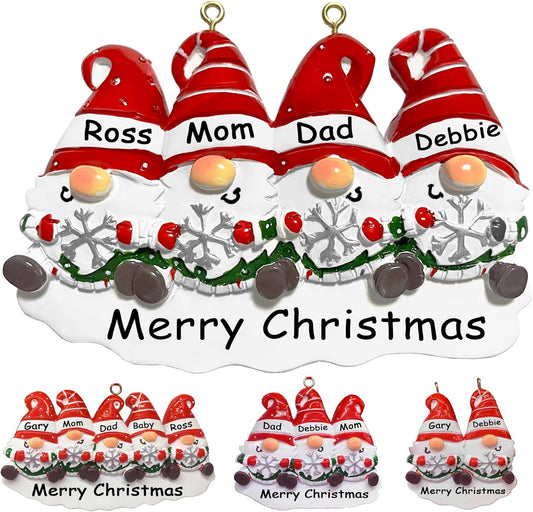 Personalized Christmas Ornaments 2025,Family of 2,3,4,5,6 Gnome Custom Christmas Ornament,Customized Name Ornament,Xmas Ornaments,Customized Xmas Tree Decorations Gifts,Gnome