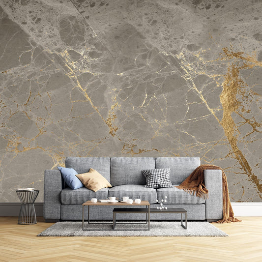 -Gold Abstract Marble Texture Bedroom Wallpaper XT15 S 100" x 65"